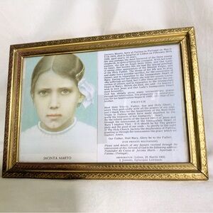 Jacinta Marto Portrait Print & Prayer, Fatima Children, Catholic Saints 7” x 5”